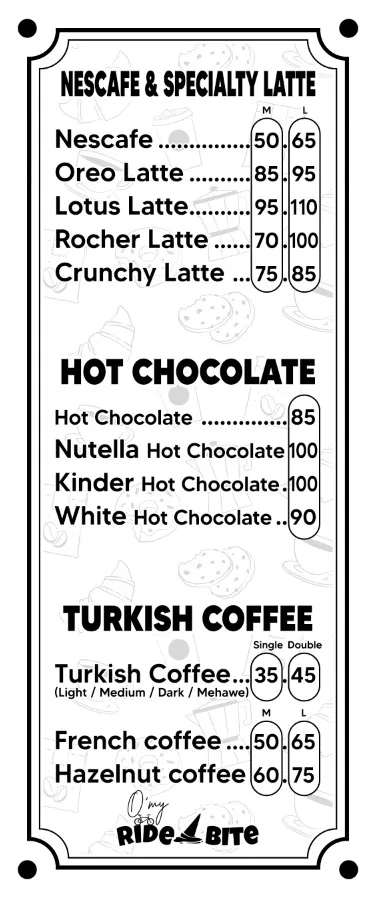 Nescafe & Specialty Latte • Hot Chocolate • Turkish Coffee